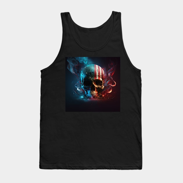 American Flag and Skull Art Tank Top by Jades-Corner